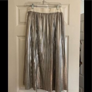 Alice + Olivia Silver Midi Skirt